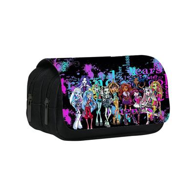 Пенал Monster High большой вместимости, двойные молнии, мультяшный пенал