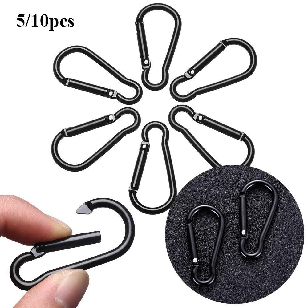 5pcs 3.6*46mm Spring Snap Clip Aluminium Alloy Water Bottle Hooks Climbing Keychain Outdoor Tool
