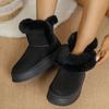 Новые повседневные флокированные зимние теплые ботильоны для снега женская обувь 2025 бантик утолщенные женские короткие ботинки женские