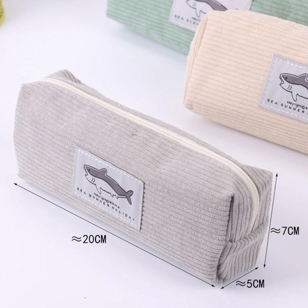 Cute Shark Pen Bag Large-capacity Pen Box Multifunctional Stationery Organizer  Students