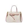 MK Emilia Монограмма Color Block Логотип Молния Квадратный Полиэстер Плечо Crossbody Сумка-тоут Маленькие Женские сумки Розовый Белый 35H0GU5S1B-7183