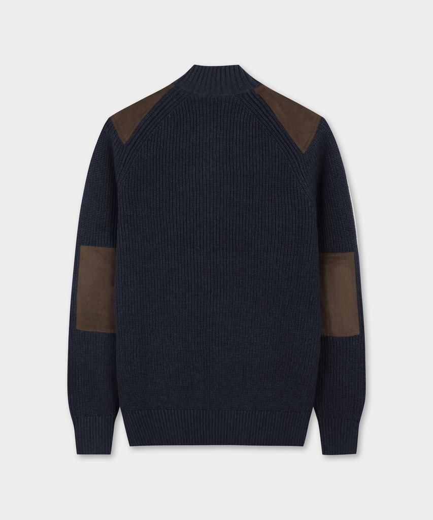 BROOKS BROTHERS Cotton Military Half-Zip Sweater (Navy) (Bbwrmmg401)