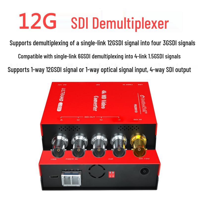Devicewell PD2091D 12G/4K Demultiplexer 4-Link 3G SDI HD Signal