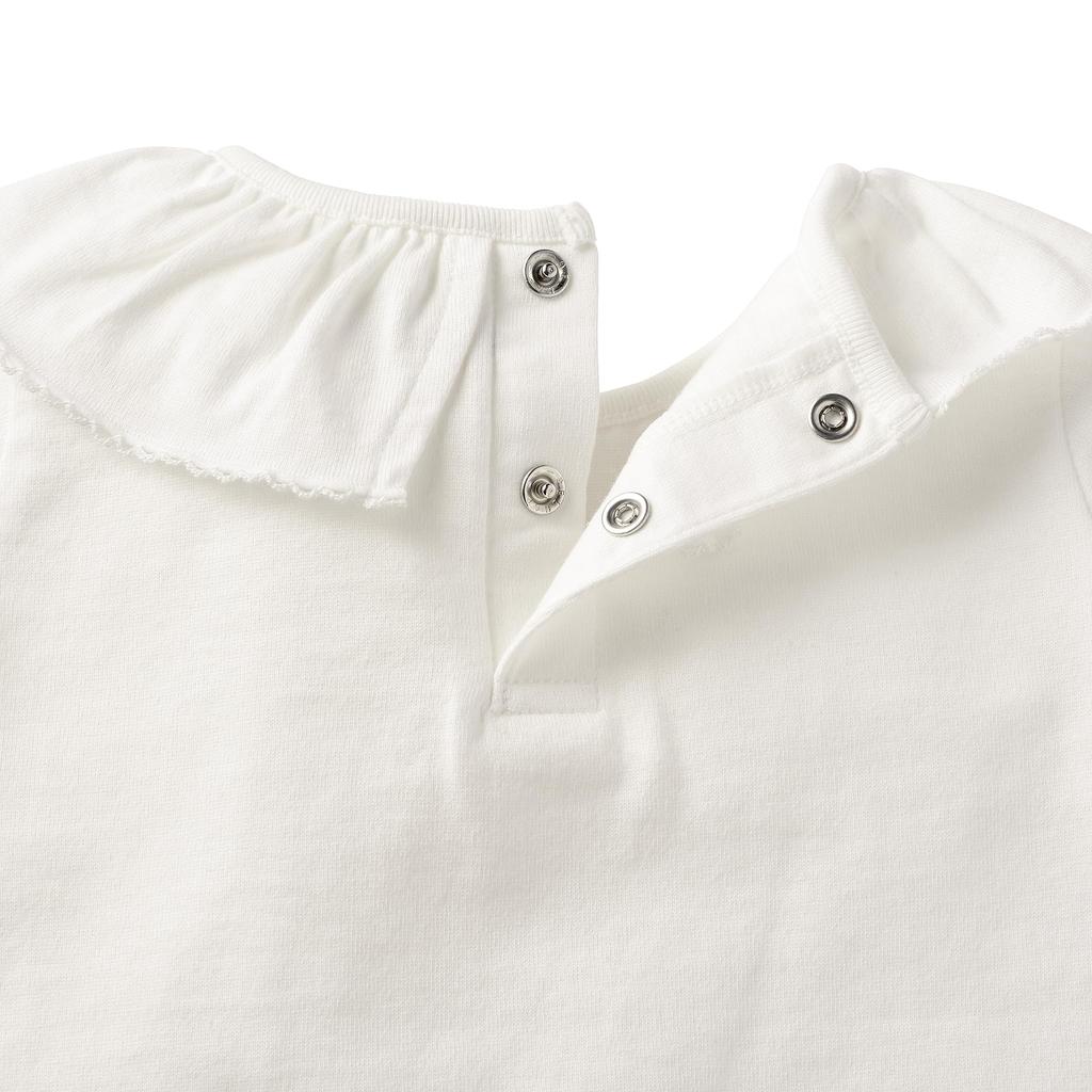 Miki House Hot Biscuits Лонгслив для мальчиков и блузка, для девочек, детская одежда, белый, 90см, 70-5208-499