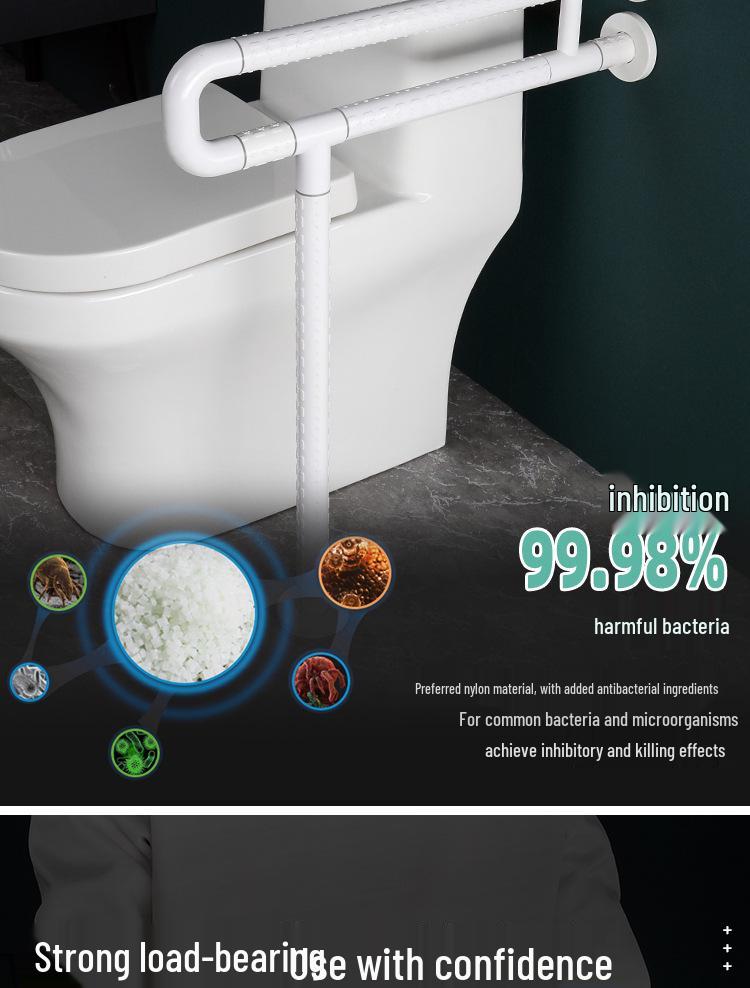 Ванная комната Поручень U-образной формы для пожилых - Безбарьерная нейлоновая ручка для душа/туалета