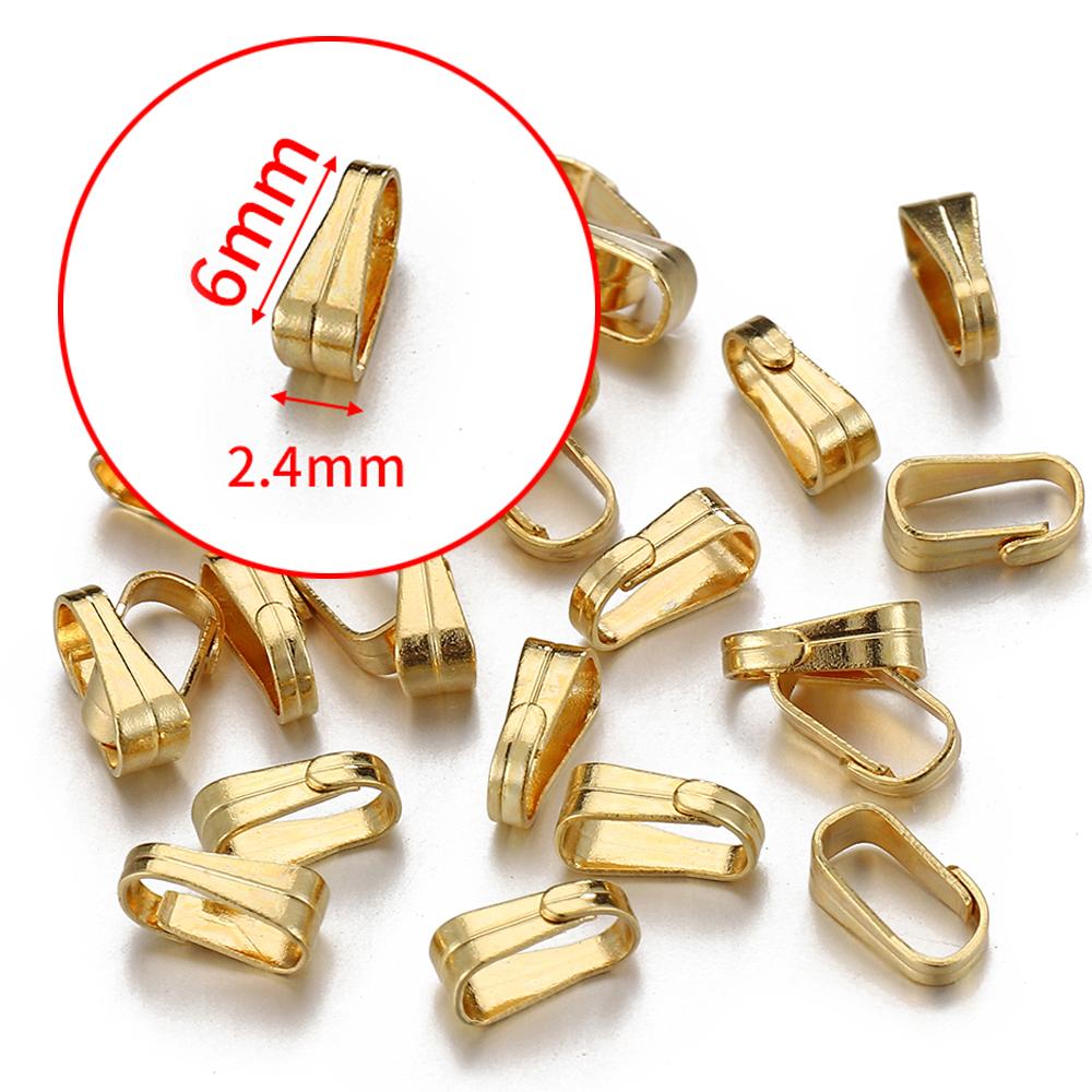 50pcs Stainless Steel Buckle Clasp Connectors for Pendants Charm Clip Pinch Bail Clasp Necklace DIY Jewelry Making Accessories