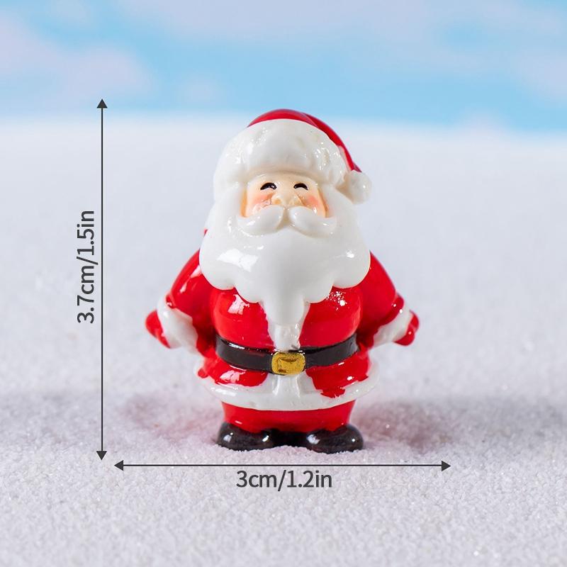 Christmas Decorations Resin Miniature Figurines Mini  Santa Claus Snowman Xmas Tree For Xmas Goodie Bag Fillers Party Favors