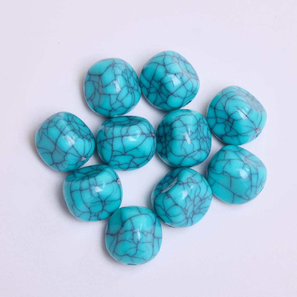 Imitation Turquoise Necklace 5/10/20Pcs Earrings Irregular For Bracelet Barrel Beads 8.5-27mm Flat Beads Pendants Beading Material High Quantity