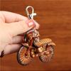 Cruiser Cowhide Motorcycle Keychain Retro Simulation Motorcycle Keyring  Backpack Decoration