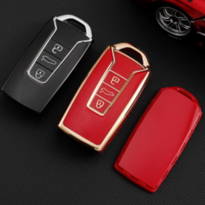 Мягкий чехол для ключей из ТПУ с 3 кнопками для Volkswagen Touareg 2018-2021, умный дистанционный ключ, полный защитный чехол на 360°