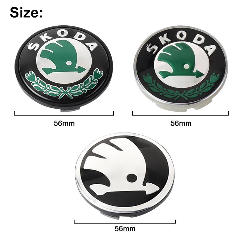 4Pcs 56mm Car Wheel Center Caps Hub Cap Covers Emblem Styling for Skoda A5 A7 A8 Fabia Karoq Superb Rapid Kamiq Octavia MK2 MK1 2 3