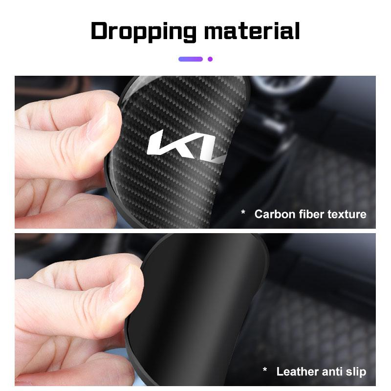 2Pcs Carbon Fiber Car Coaster For KIA sportage cerato Optima K2 k3 K4 K5 GT rio soul stonic Cup Holder Anti-Slip Mat Bottle Pad