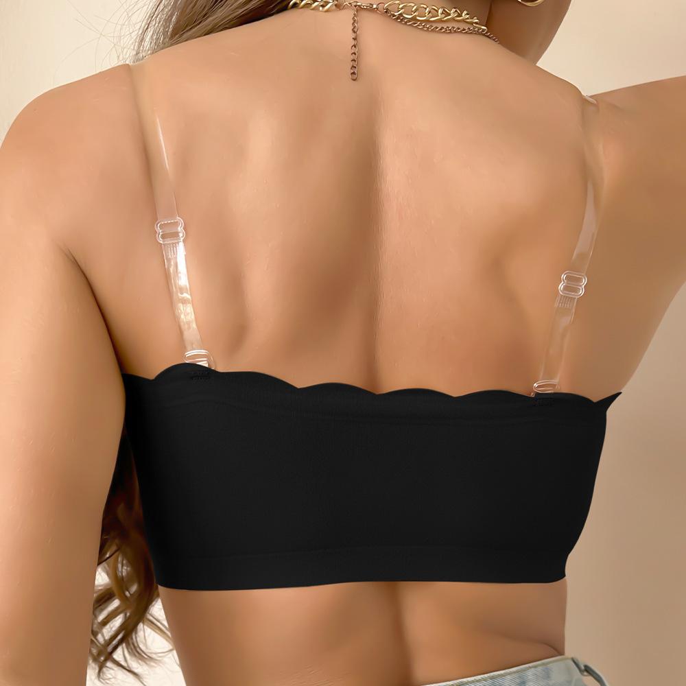 Non Marking Front Button Underwear Anti Slip Strapless Strapless Strapless Women's Gathering Bra