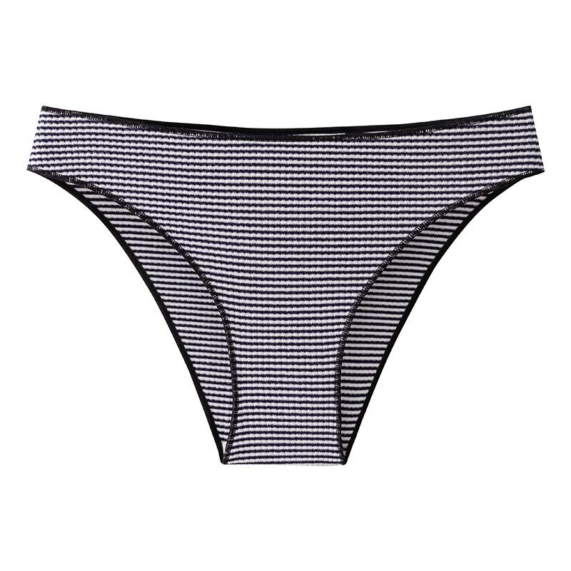 Women's Underwear Low Waist Briefs Sexy Half Round Hip Girly Striped Triangle Panties