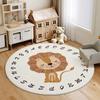 Домашние противоскользящие детские коврики для спальни, мягкий пушистый коврик для учебы, милый мультяшный ковер для украшения гостиной, круглый плюшевый коврик для отдыха