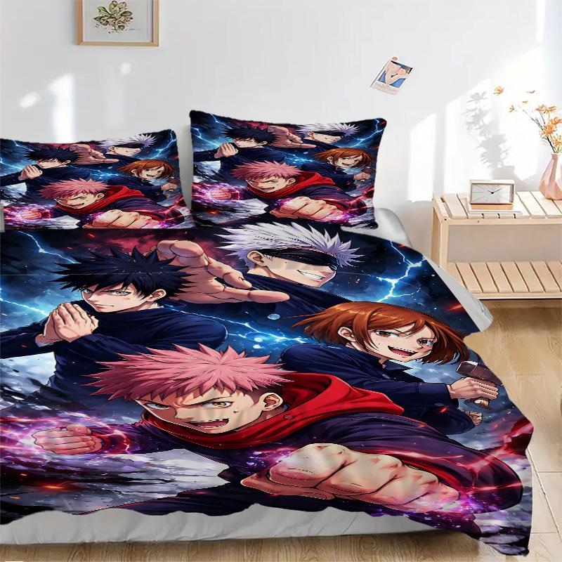 Powerful Anime Heroes Print 3Pcs Bedding Setduvet Cover With 2 Bedropillowcase Home Birthday Gift