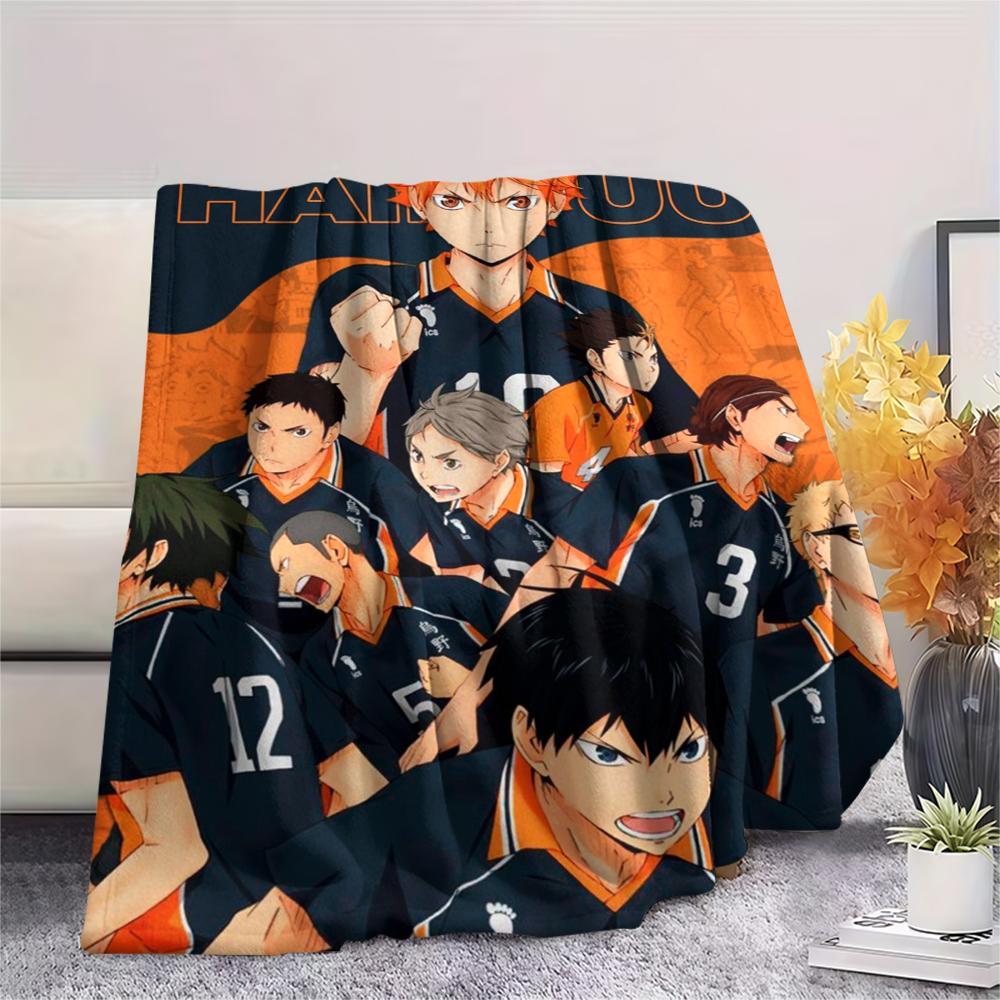1Pc Haikyu!! Anime Print Flannel Blanket, High quality Comfortable for All Seasons, Home Decor, Warmth and Comfort, Perfect for Christmas Gifts 53