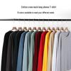 Men's Plus Size Crew Neck Long Sleeve Combed Cotton T-shirt - Solid Color, Spring/Autumn Style