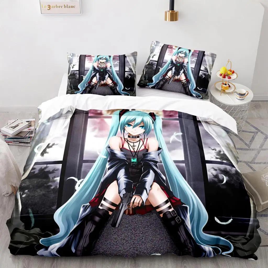 Beautiful Girl In the Future Bedding Set Single Twin Full Queen King Size Bed Set Aldult Boy Bedroom Duvetcover Set 3D Anime 012