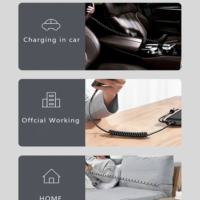 60W PD Fast Charging Type C USB C Cable 5A for Car Spring iPhone16 Redmi for Xiaomi for Huawei Honor Computers/Printers