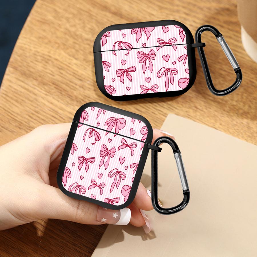 Pink Bow Case For Airpods 2 4 3 Pro2 1 Pro3 Pro Earphone Cases Cover