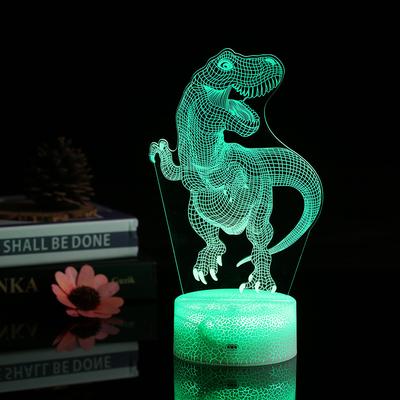 3D Светодиодный ночник-динозавр Лампа с меняющимися цветами Настольная лампа для прикроватной тумбочки с сенсорным управлением и пультом ДУ для подарков детям Украшение для дома