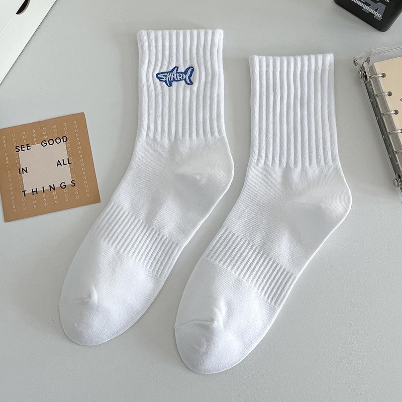 Мужские осенне-зимние носки: Дезодорирующие, Влаговпитывающие, Однотонные Хлопковые Носки, Вышитые, Теплые, Спортивные Носки до середины икры, Длинные Носки