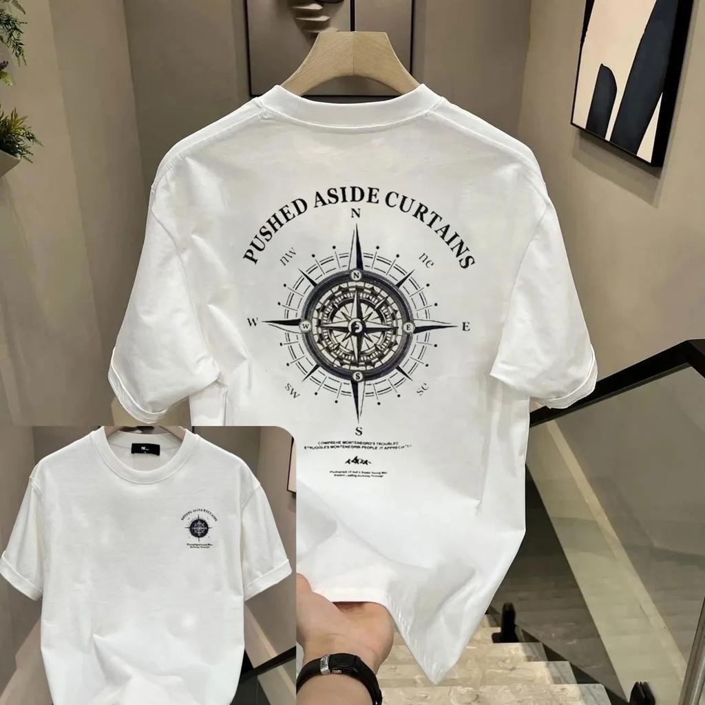 Summer fashion top: Loose neutral pure cotton American T-shirt daily wear for couples short-sleeved men pure cotton 2025
