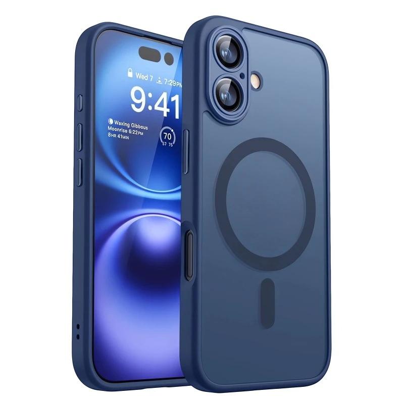 Роскошный Магнитный Матовый Полупрозрачный Ударопрочный Чехол Для iPhone 17 16 15 14 Plus 13 12 17 Pro Max Для Беспроводной Зарядки Magsafe