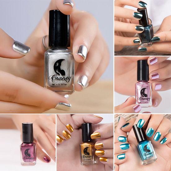 6 мл лака для ногтей Прозрачное базовое покрытие Зеркальный эффект Металлический лак для ногтей