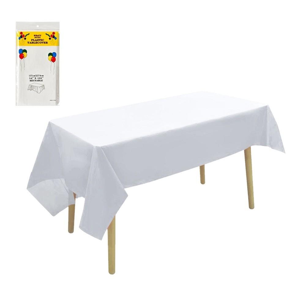 New 54x108inch Disposable Table Cloth Waterproof Oil-Proof Plastic Table Covers Rectangle Table Protector Outdoor