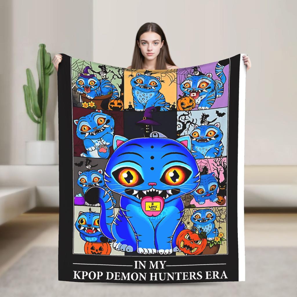 Saja Boys Kpop Hunter Halloween Warm Soft Blankets Camping Plush Throw Blanket Comfortable Home Decor Bedspread Sofa Bed Cover