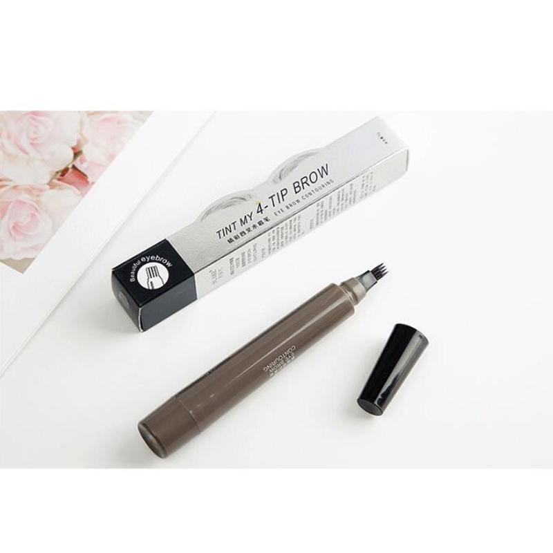 Tattoo Eyebrow 3D Liquid Ink Pen Waterproof 4 Fork Pencil Brow Eyes Makeup Female Cosmetics
