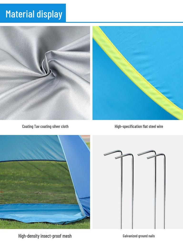 Kids' Quick-Open Beach Tent: Folding, Ultra-Portable Outdoor Camping Gear