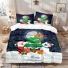 3 предмета Рождественский Принт Бесчиповый Постельный Комплект Спальня Общежитие 1 Пододеяльник+2 Наволочки Разные Размеры Машинная Стирка Комплект