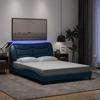VidaXL Bed Frames with LED Lights, Double Bed with Headboard Cushion, Adult Bed, Bedroom Furniture, Modern, Blue 3213710