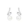 Swarovski Gabriella Spiral Pearl White Gold Plated Earrings Women earrings 5410976