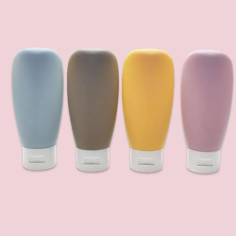 4 шт./набор многоразовых флаконов 60 мл мягкий силиконовый контейнер для лосьона сжимаемая туба пустая бутылка портативная дорожная бутылка для шампуня