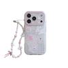 Girly Heart and Flower Patchwork Rabbit Puppy Phone Case for iPhone 17/16 Pro Max/15 Pro.