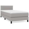 3140113 vidaXL Divan Bed with Mattress Light Grey 100x200cm Fabric