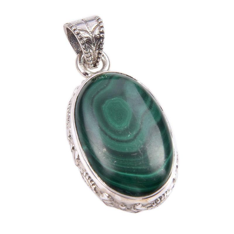 Подвеска из натурального малахита, ручная работа, из стерлингового серебра 925 пробы, 1,5 дюйма, r2H38