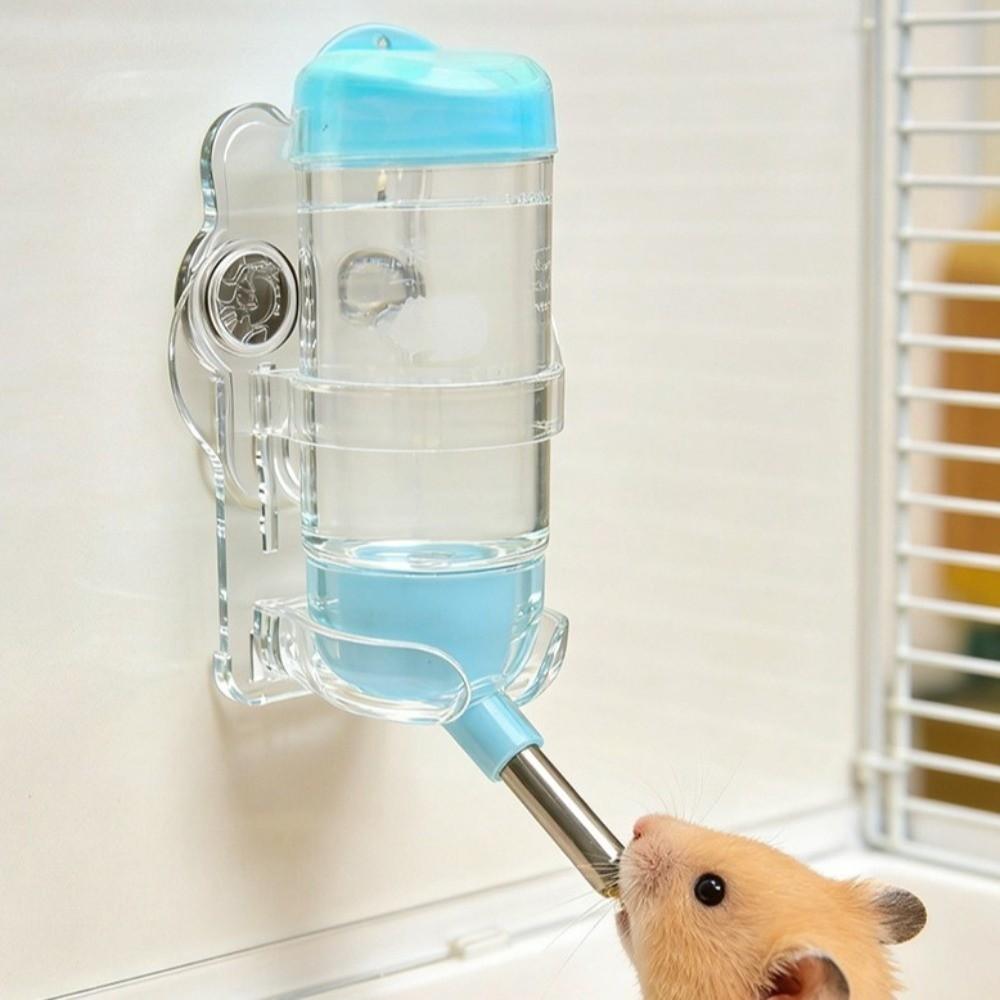 Transparent Hamster Water Bottle Holder Acrylic Sturdy Magnetic Base Holder Wall-mounted Without Bottle Small Pet Kettle Holder