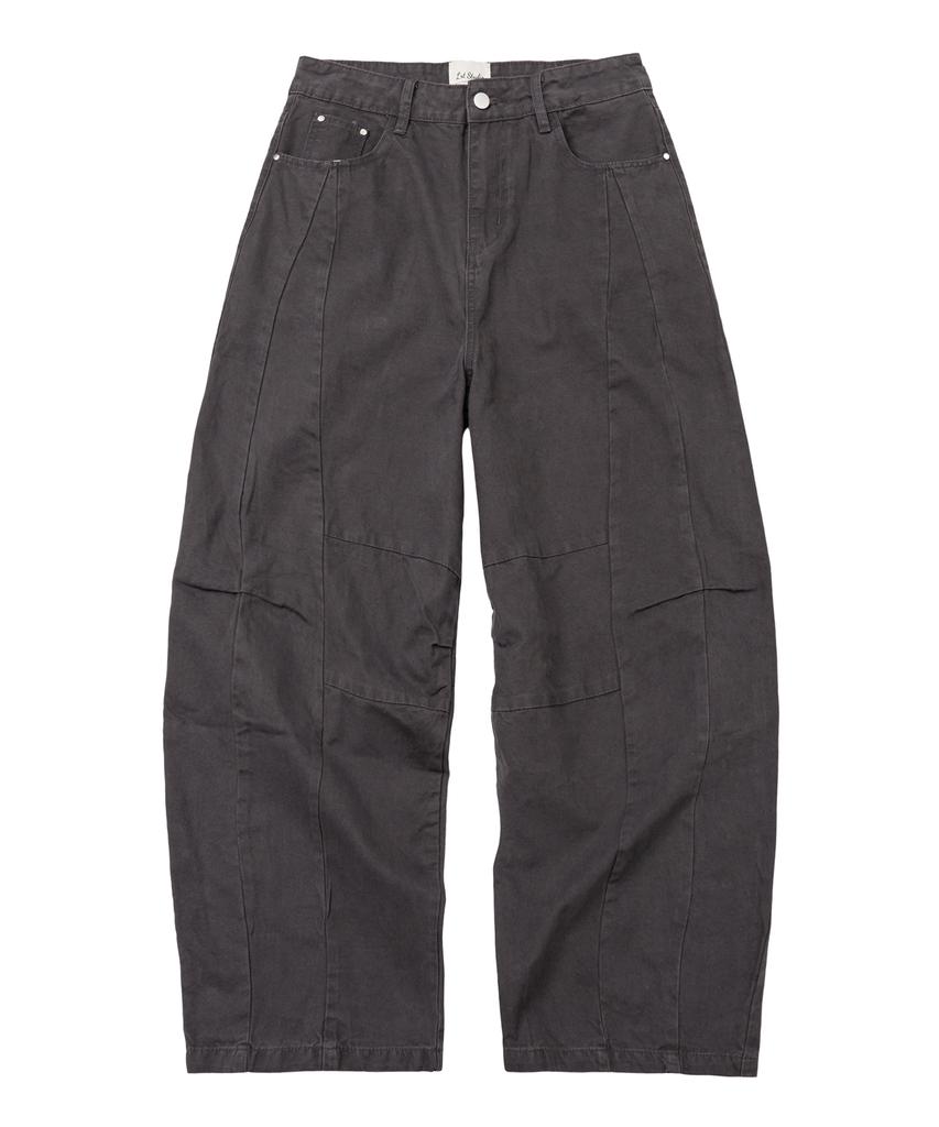 LXT Cotton Curved Washed Wide Pants [Charcoal]