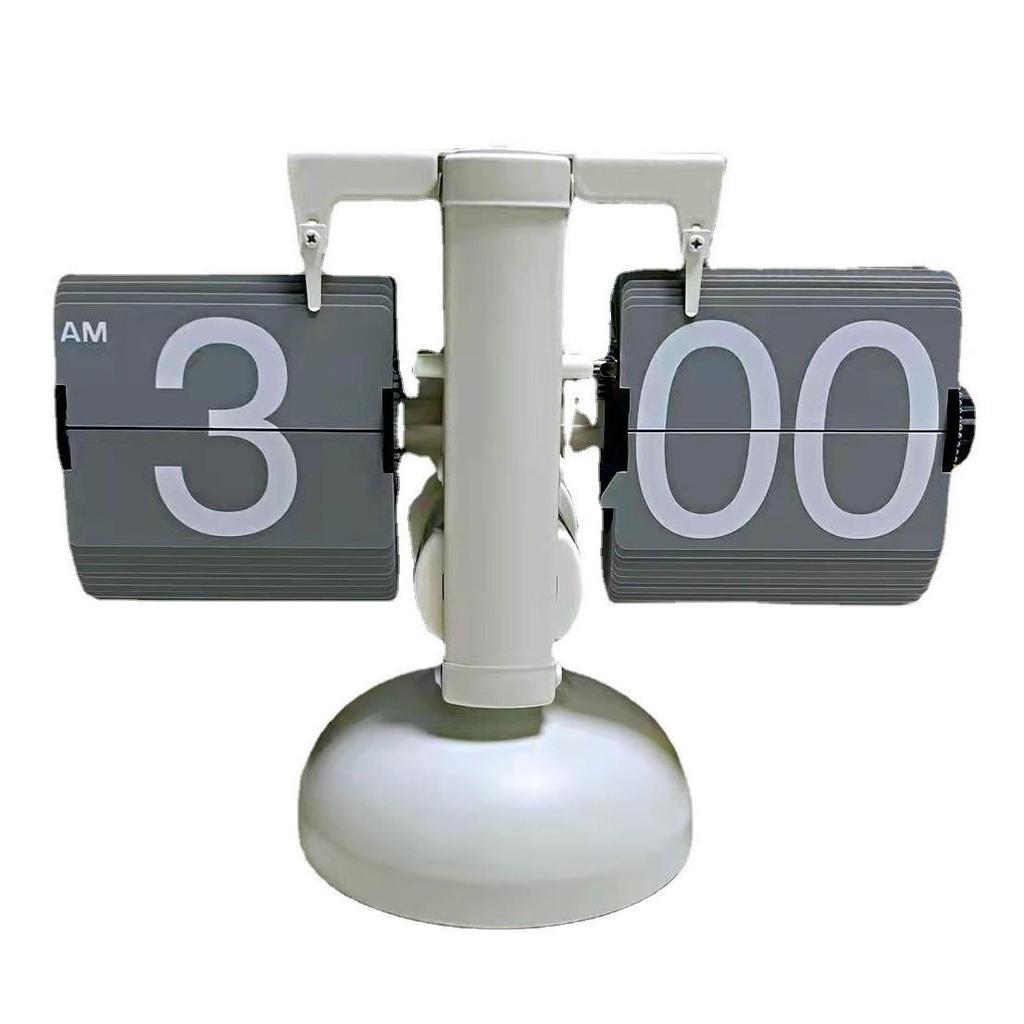 Creative Retro Flip Clock - Modern Simple Design, Ingenious Single-Leg Balance for Living Room Decor