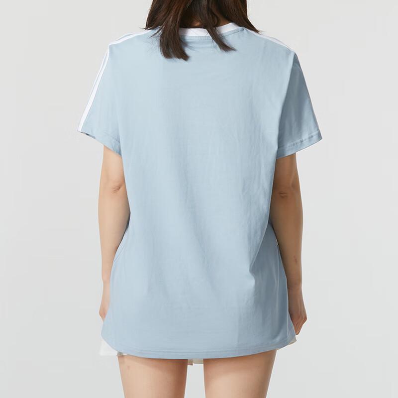 adidas ESSENTIALS Футболка с 3 полосками Женская Светло-голубая JI6979