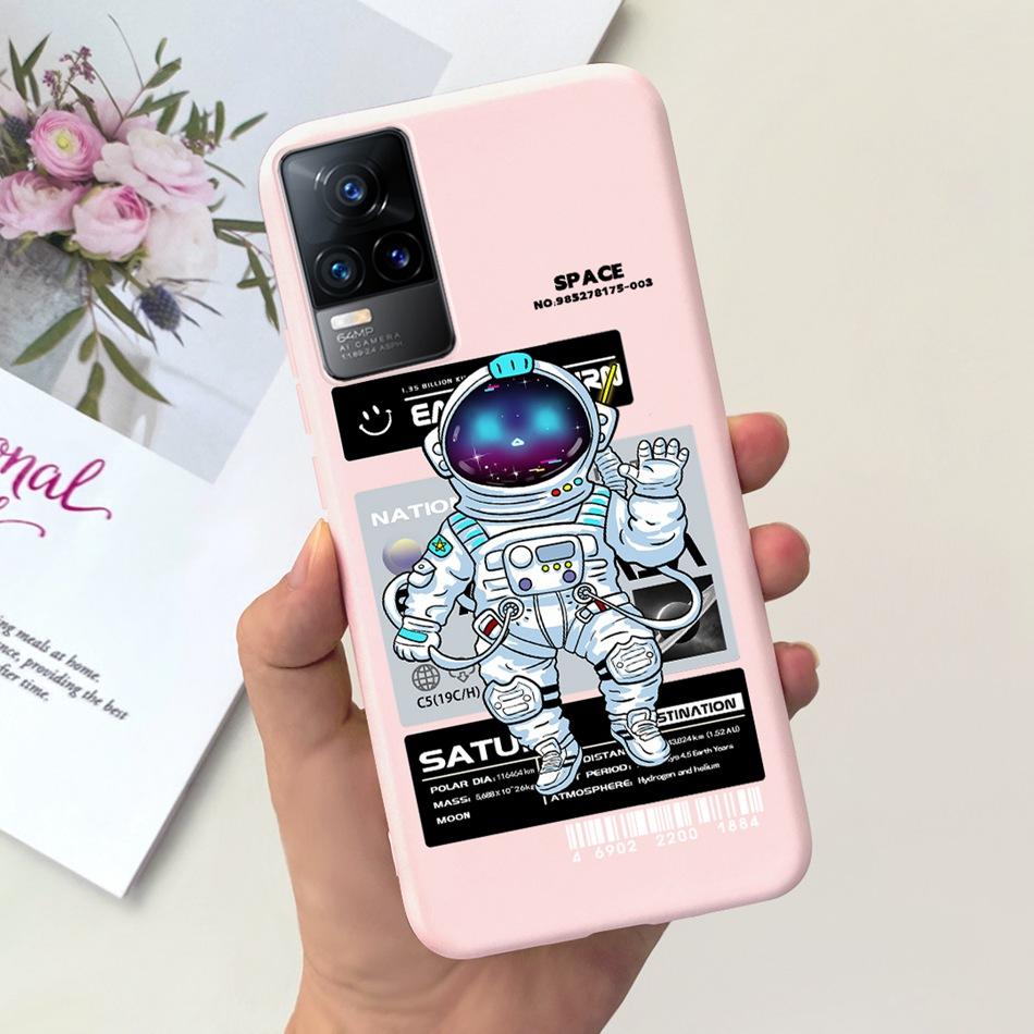 Чехол для Vivo V21e Чехол Vivo V21E 4G V 21E V2061 Милый Мультяшный Конфетный Цвет Мягкий Силиконовый ТПУ Задняя Крышка Телефона