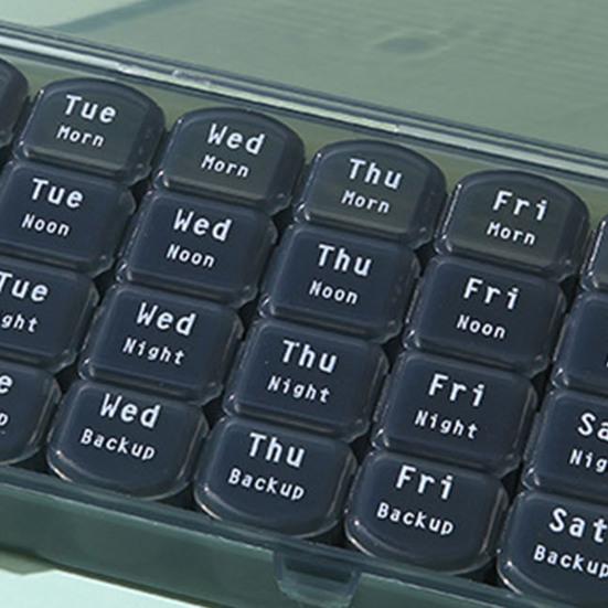 Органайзер для таблеток, пищевой, 28 отделений, большая вместимость, компактный дизайн, пыленепроницаемый контейнер, ежемесячный органайзер для таблеток