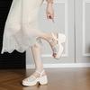 Thick-soled Wedge Sandals Women's Summer New Korean Version Open-toe with Skirt Waterproof Table High Heels Not Tired Feet White Shoes