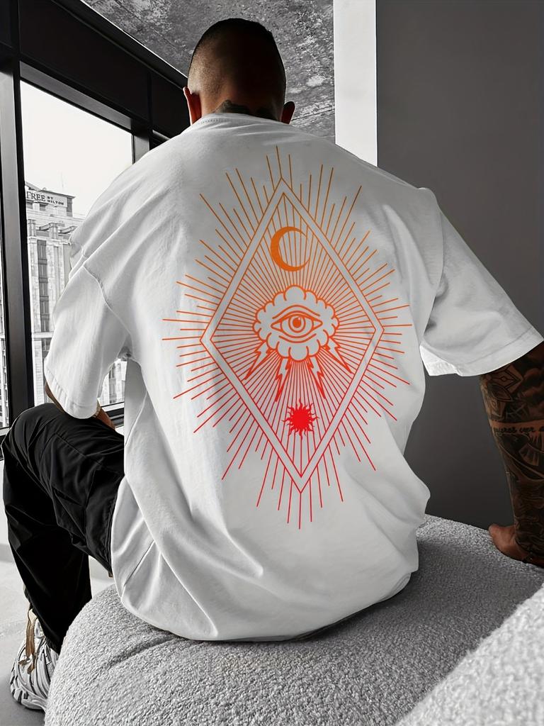 Y2k Mysterious Wind Moon Sun Geometric Eyes 3d Printout Breatha Quickdry Unisexs Outdoor Casual Comfortable Parentchild Clothing