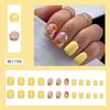Короткие круглые накладные ногти Простые линии Типсы для ногтей Съемные накладные ногти для салона